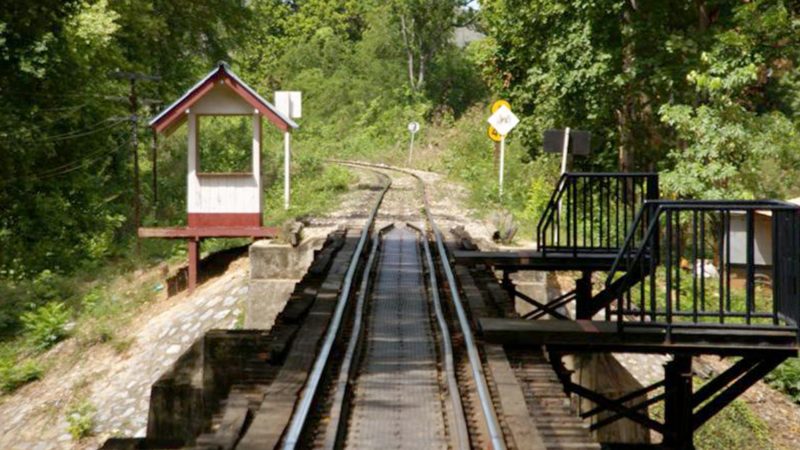 Railroad embankment and tracks