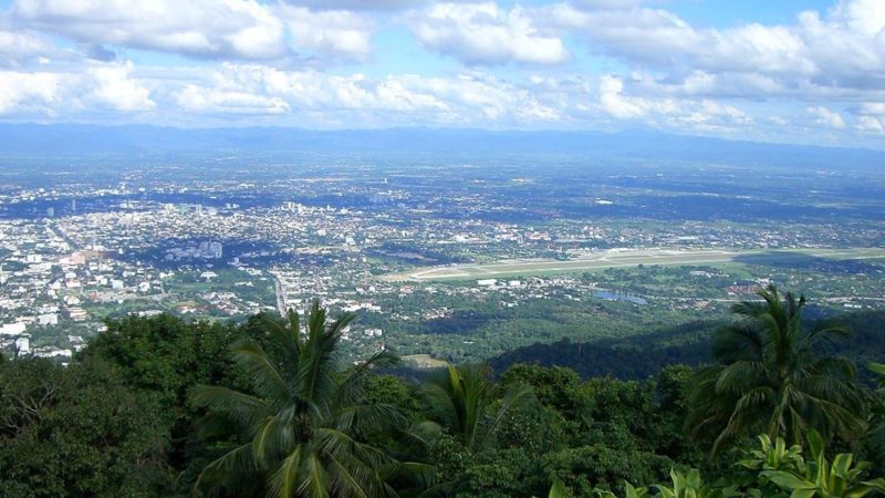 A view of Chiang Mai city from a nearby hill